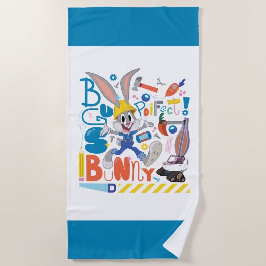 BUGS BUNNY BUILDERS™| バニーバグズ™ の仕事道具 ビーチタオル (正面)