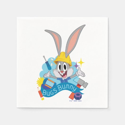 BUGS BUNNY BUILDERS™| バニーバグズ™ キャラクターアート スタンダードカクテルナプキン (正面)