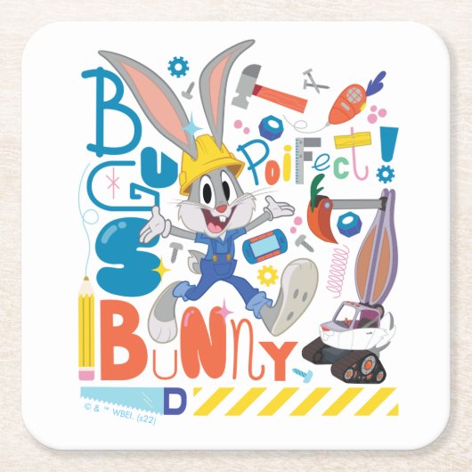 BUGS BUNNY BUILDERS™| バニーバグズ™ 仕事道具 スクエアペーパーコースター (正面)