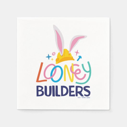 BUGS BUNNY BUILDERS™| ヘルメット積み重ねロゴ スタンダードカクテルナプキン (正面)