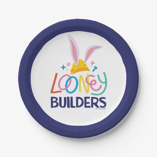 BUGS BUNNY BUILDERS™| ヘルメット積み重ねロゴ ペーパープレート (正面)
