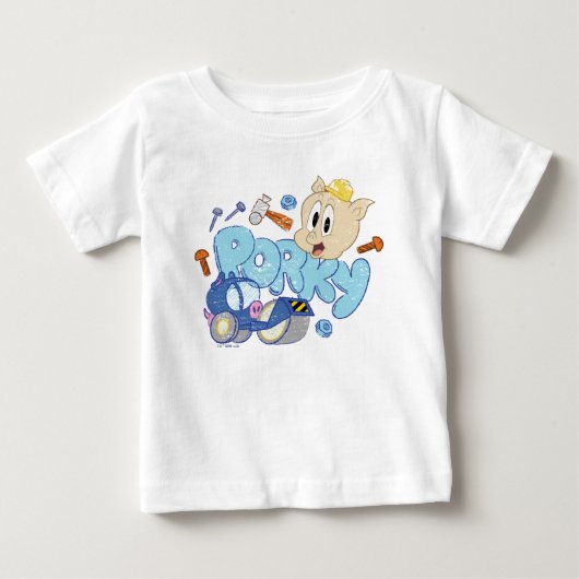 BUGS BUNNY BUILDERS™| ポーキーのスケッチアート ベビーTシャツ (正面)
