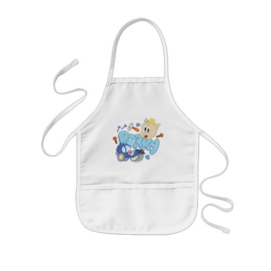 BUGS BUNNY BUILDERS™| ポーキーのスケッチアート 子供用エプロン (正面)