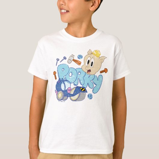 BUGS BUNNY BUILDERS™| ポーキーのスケッチアート Tシャツ (正面)