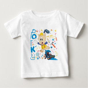 BUGS BUNNY BUILDERS™ ポーキー・ピッグの工事用工具 ベビーTシャツ