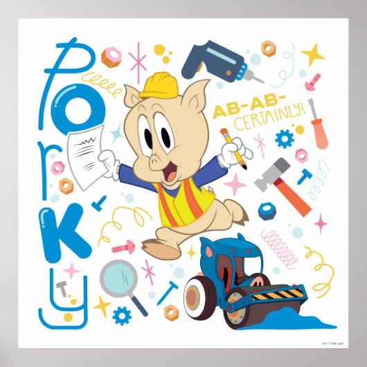 BUGS BUNNY BUILDERS™| ポーキー・ピッグの工事用工具 ポスター (正面)