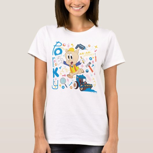 BUGS BUNNY BUILDERS™| ポーキー・ピッグの工事用工具 Tシャツ (正面)