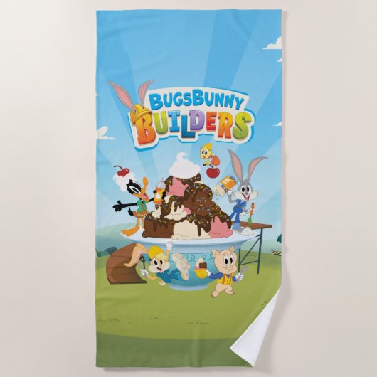 BUGS BUNNY BUILDERS™| ルーニー・ビルダーズのアイスクリーム ビーチタオル (正面)