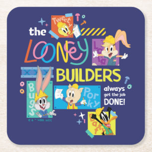BUGS BUNNY BUILDERS™ ルーニー・ビルダーズコラージュ スクエアペーパーコースター