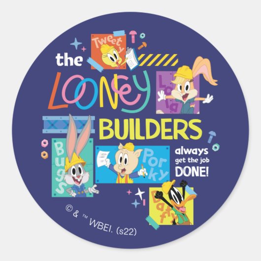 BUGS BUNNY BUILDERS™| ルーニー・ビルダーズコラージュ ラウンドシール (正面)