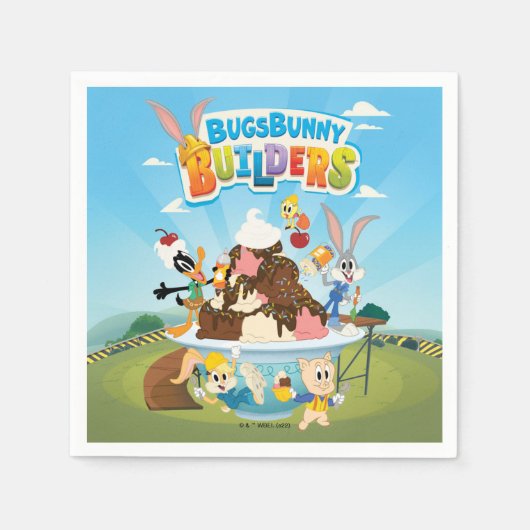 BUGS BUNNY BUILDERS™| ルーニー・ビルダーズ アイスクリーム スタンダードカクテルナプキン (正面)