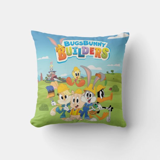 BUGS BUNNY BUILDERS™| ルーニー・ビルダーズ・グループ クッション (正面)