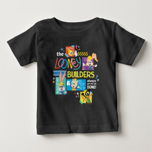 BUGS BUNNY BUILDERS™| ルーニー・ビルダーズ・コラージュ ベビーTシャツ (正面)