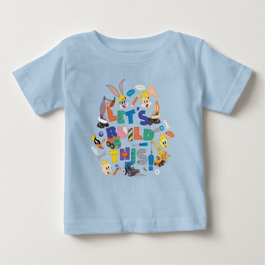 BUGS BUNNY BUILDERS™|「レッツ・ビルド・ディス」コラージュ ベビーTシャツ (正面)