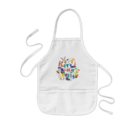 BUGS BUNNY BUILDERS™|「レッツ・ビルド・ディス」コラージュ 子供用エプロン (正面)