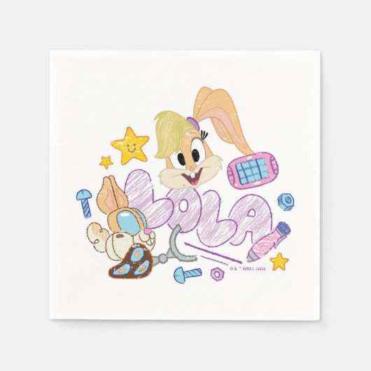 BUGS BUNNY BUILDERS™| ローラ・スケッチアート スタンダードカクテルナプキン (正面)