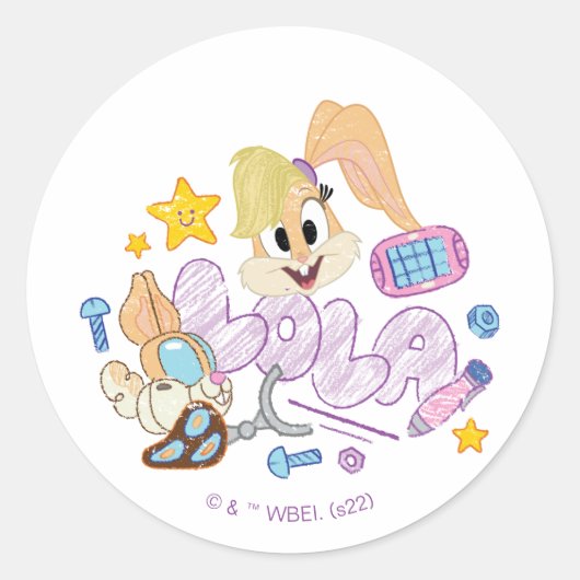 BUGS BUNNY BUILDERS™| ローラ・スケッチアート ラウンドシール (正面)