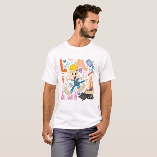 BUGS BUNNY BUILDERS™| ローラ・バニー作業ツール Tシャツ (正面フル)