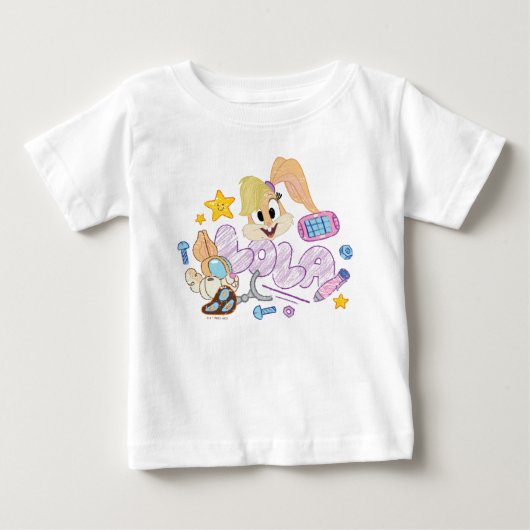 BUGS BUNNY BUILDERS™| ローラ・バニー スケッチアート ベビーTシャツ (正面)