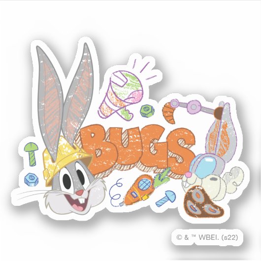 BUGS BUNNY BUILDERS™| BUGS BUNNY™ Sketch Art シール (正面)