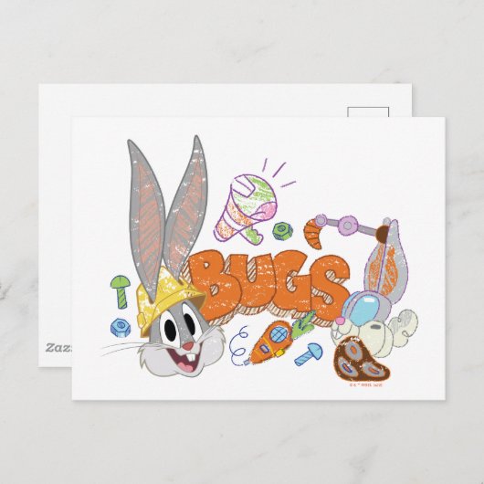 BUGS BUNNY BUILDERS™| BUGS BUNNY™ Sketch Art ポストカード (正面/裏面)