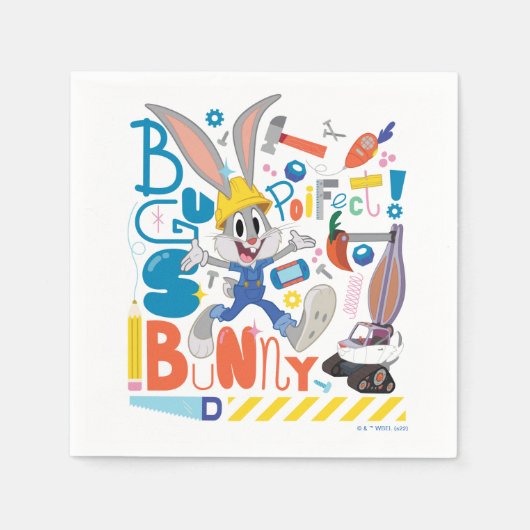 BUGS BUNNY BUILDERS™| BUGS BUNNY™ Work Tools スタンダードカクテルナプキン (正面)