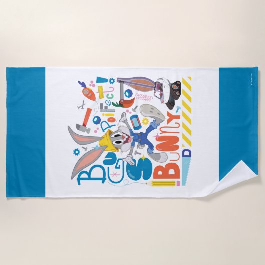 BUGS BUNNY BUILDERS™| BUGS BUNNY™ Work Tools ビーチタオル (正面)