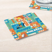 BUGS BUNNY BUILDERS™| Character Grid Pattern スクエアペーパーコースター (アングル)