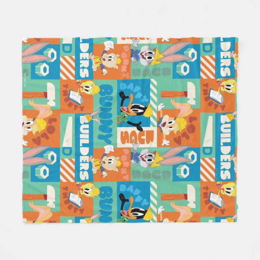 BUGS BUNNY BUILDERS™| Character Grid Pattern フリースブランケット (正面(横))