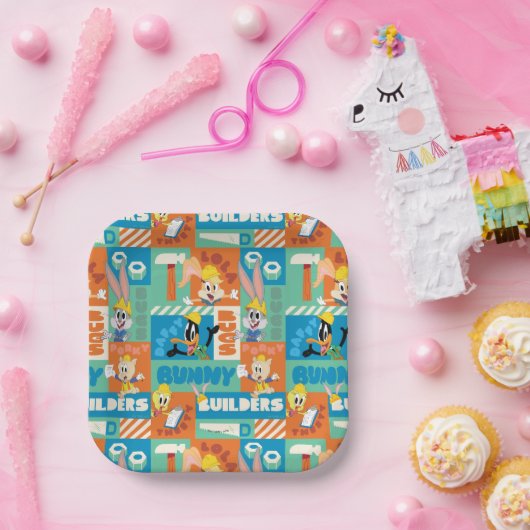 BUGS BUNNY BUILDERS™| Character Grid Pattern ペーパープレート (パーティー)