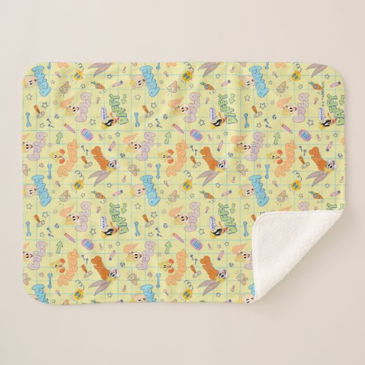 BUGS BUNNY BUILDERS™| Character Sketch Pattern シェルパブランケット (正面(横))