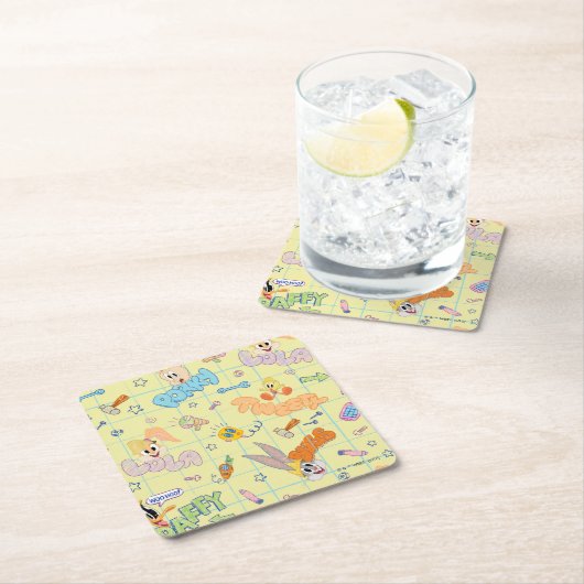 BUGS BUNNY BUILDERS™| Character Sketch Pattern スクエアペーパーコースター (インサイチュ)