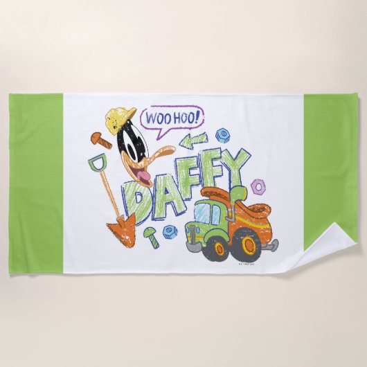 BUGS BUNNY BUILDERS™| DAFFY DUCK™ スケッチアート ビーチタオル (正面)
