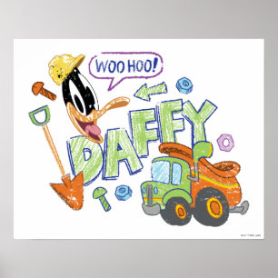 BUGS BUNNY BUILDERS™ DAFFY DUCK™ スケッチアート ポスター