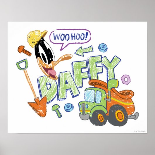 BUGS BUNNY BUILDERS™| DAFFY DUCK™ スケッチアート ポスター (正面)