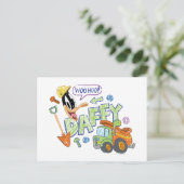 BUGS BUNNY BUILDERS™| DAFFY DUCK™ スケッチアート ポストカード (スタンド正面)