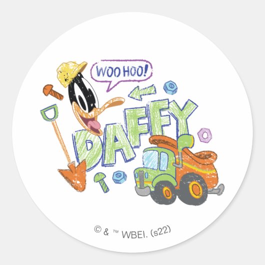BUGS BUNNY BUILDERS™| DAFFY DUCK™ スケッチアート ラウンドシール (正面)