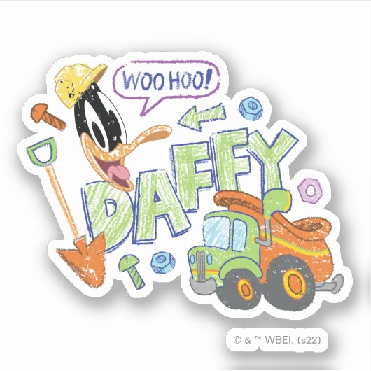 BUGS BUNNY BUILDERS™| DAFFY DUCK™ Sketch Art シール (正面)