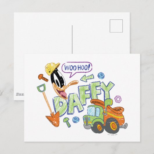 BUGS BUNNY BUILDERS™| DAFFY DUCK™ Sketch Art ポストカード (正面/裏面)