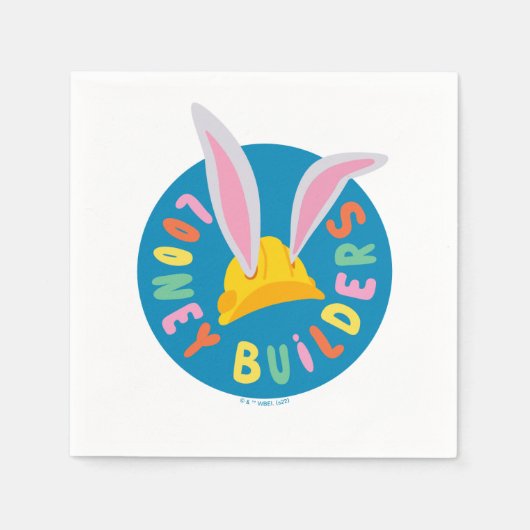 BUGS BUNNY BUILDERS™| Hard Hat Circle Logo スタンダードカクテルナプキン (正面)