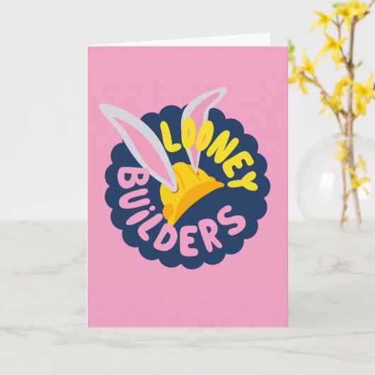 BUGS BUNNY BUILDERS™| Hard Hat Scalloped Logo カード (黄色い花)