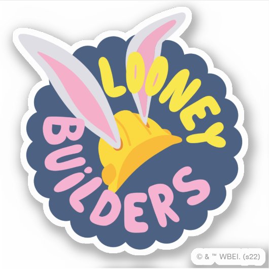 BUGS BUNNY BUILDERS™| Hard Hat Scalloped Logo シール (正面)