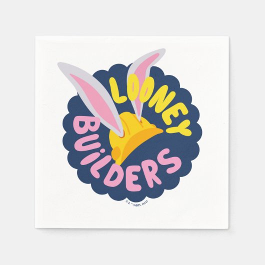 BUGS BUNNY BUILDERS™| Hard Hat Scalloped Logo スタンダードカクテルナプキン (正面)