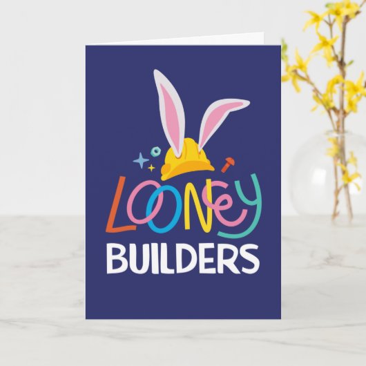 BUGS BUNNY BUILDERS™| Hard Hat Stacked Logo カード (黄色い花)