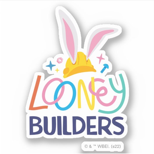 BUGS BUNNY BUILDERS™| Hard Hat Stacked Logo シール (正面)