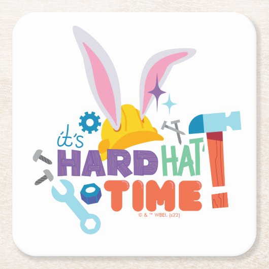 BUGS BUNNY BUILDERS™| It's Hard Hat Time スクエアペーパーコースター (正面)