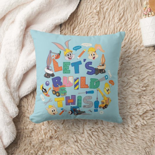 BUGS BUNNY BUILDERS™| "Let's Build This" Collage クッション (ブランケット)