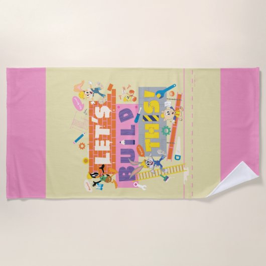 BUGS BUNNY BUILDERS™| "Let's Build This" Work Site ビーチタオル (正面)