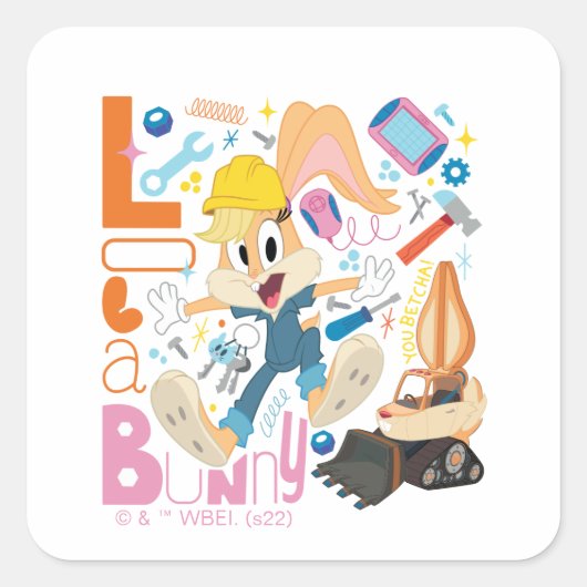 BUGS BUNNY BUILDERS™| Lola Bunny Work Tools スクエアシール (正面)