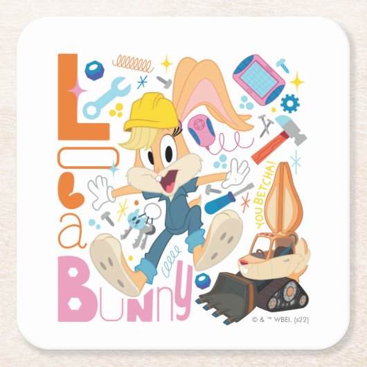 BUGS BUNNY BUILDERS™| Lola Bunny Work Tools スクエアペーパーコースター (正面)